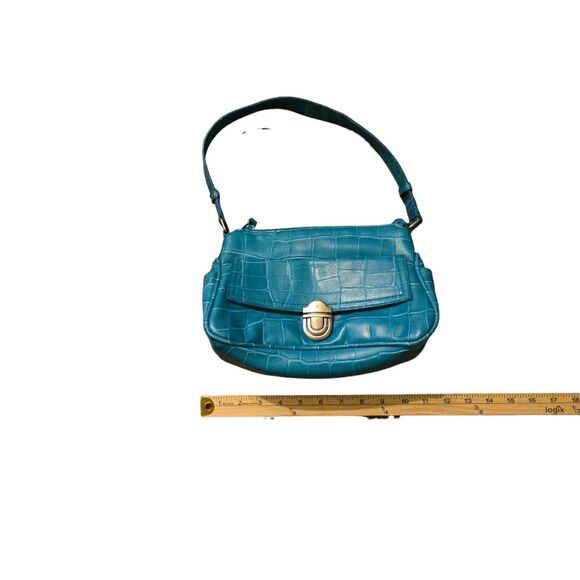 Y2K Elka Handbags Inc Vegan Faux Crocodile Pattern Shoulder Purse 90's VTG - Picture 12 of 12